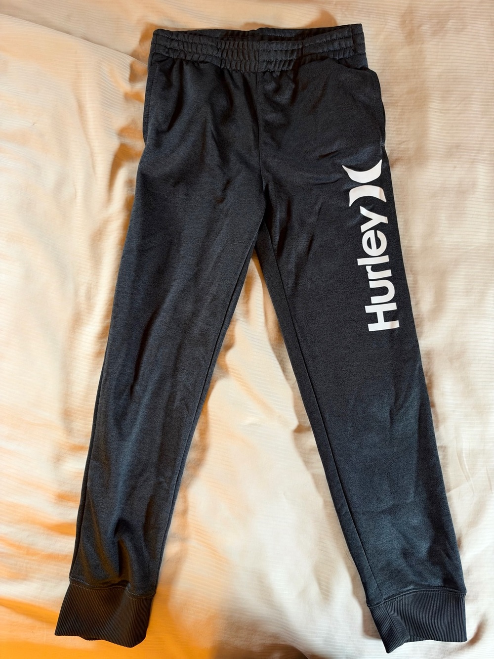 Hurley Black Joggers with White Side Logo
